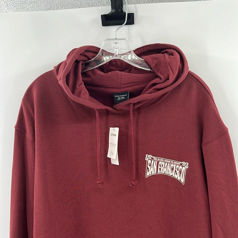 Cotton On Men's San Francisco Hoodie - Maroon - 2XL - New with tags